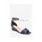 Snake print ladies fancy handmade good quality design women wedges sandals ankle strap open toe shoes
