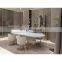 italian design modern oval marble dining table set luxury stainless steel marble dining table