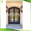 double metal wrought iron tempered glass entry doors