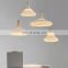 HUAYI New Product Modern Style Bedroom Living Room Indoor Iron Wooden Glass Hanging Pendant Light