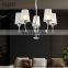 HUAYI Modern Simple Hotel White Hanging Dining Room Chandelier 3-Light LED Glass Indoor Pendant Light