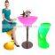 cheap LED furniture /outdoor IP65 led furniture commercial table event party wedding light up plastic high chair for bar table