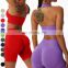 Wholesale Women Clothing Sports Bra Shorts Leggings 4 Piece Custom Logo Workout Wear Gym Fitness Sets Women Seamless Yoga Set