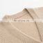 Custom Winter Fashion V-Neck Cardigan for Women Casual Style Knitted Cashmere Sweater with Button Decoration