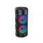 ZQS4239 Hot sale Double 4 inches party speaker with 10w power colorful light and wired microphone