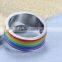New rainbow colors gay rings gay men rings different colors ring silver ring