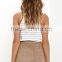 Time and Pace Taupe Front Button Suede Short Skirt