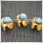 LFD-001R ~ Gold Plated Druzy Faceted Turquoise Stone Pave Rhinestone Crystal Rings For Women Jewelry Finding
