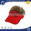 China Guangzhou red and white visor cap with fake hair