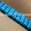 Gemstone synthetic blue turquoise round beads jewelry