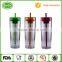 BPA free 500ML colorfull skinny tall Tumbler sippy cup with lid with straw