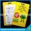 custom PVC luggage card with backing clear card holder insert paper card
