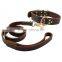 Berry Pet Products Strong Soft Genuine Leather Dog Collar And Leash