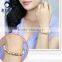 Mix color round shape freshwater cultured pearl bracelet for wholesale