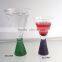 handmade green colour stem glass wine glass
