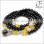 Unisex 108 Natural 6mm Black Agate Beads Bracelet Buddhist Rosary Mala Necklace