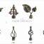 Curtain rod end cap decorative curtain rods leaf finial