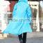 women men adult blue durable long fashion waterproof windbreak phthalate-free colorful raincoat poncho