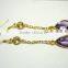 Amethyst & Citrine Pear & Round Facet 925 Sterling Silver Earrings, Designer Gemstone Earrings, Fashionable Bezel Earrings