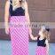 2015 Boutique fashion new style new look maxi dress, mommy and me maxi dress, mother and daughter long maxi dress