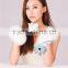 Genuine Fur Leather Gloves With Fox Fur Trim Snow White Fur Lined For Girls
