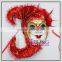 Red Gold Black Capitano Venetian Nose Masquerade Jester Mask