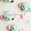 creative lovely cartoon style mint green big head elephant fridge plush toy doll with magnet