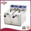 8+8 L double tanks stainless steel industrial fryer