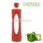transparent glass water bottle with heat-resistant silicone sleeve and fruit infuser
