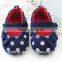 2015 polka dots baby canvas shoes with hook and loop strap