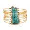 Gold Silver Long Hollow Out Open Cuff Wide Bracelets Bangles For Women
