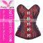 black red and brown satin steel boned jacquard underbust corset