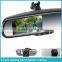 4.3 inch digital compass rear view mirror monitor with 2 video input