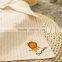 GOTS Organic 100% Cotton Baby Bibs, Scarfs and Burp With Exquisite Embroidery Stripe Brown