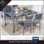 Fancy Tempered Glass Restaurant Dining Tables And Chairs