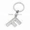 Flower letter rhinestone keyring/key chain charms