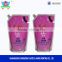 2016 Hot Sale Plastic Drink Pouch with Spout Stand up Bag with Nozzle for Juice Clear Plastic Pouch