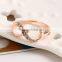 2016 new fashion jewelry 14k real rose gold plated crystal piston ring