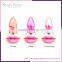 Wholesale lip gloss with led light and mirror,Jelly Pink Purple Yellow Flower Lipstick