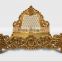 European World Precious Golden Carved Canopy Bedroom Furniture, Luxury Designed Bedroom Set