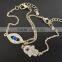 rhinestone paved hamsa hand fatima hand evil eye charm bracelet high quality goldfill chain bracelet
