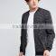 Custom Baseball Collar Side Pockets Back Men's Slub Knit Cotton Polyester Elastane Casual Skinny Tight Zip Jumper Sweatshirt
