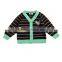 Contrast color trim baby cotton sweater cardigan
