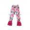 wholesale giggle moon latest design children's pants girls cotton ruffle cropped trousers