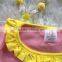 2016 new Easter girls dress baby girls chick cute party dress yellow Summer clothes with accessories set