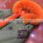 2017 New Fashion Women Orange Raccoon Fur and faux fur lining Winter Army coat