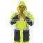 Hi Vis 300D polyester rain Breathe Rain reflective security jacket with 3M tape
