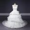 High-end customize white illusion neckline applique wedding dress designers