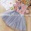 Sweet Baby Infant short sleeve cold shoulder Top set and lace dress Soft Baby Girl cute