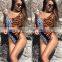 2019 Brown Tiger Leopard Print Sexy One Piece Swimsuit Women Push Up Swimwear Summer BeachWear Bathing Suit Monokini Bodysuit